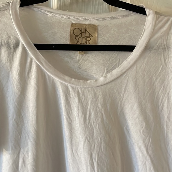 Chaser white burnout scoop neck tee shirt minimalist Size M NWT - Picture 2 of 4